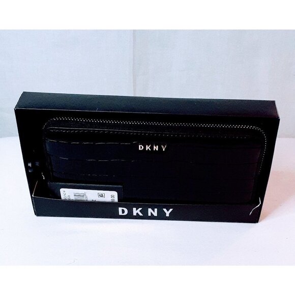 DKNY WOMEN BLACK LEATHER WALLET - Picture 3 of 6
